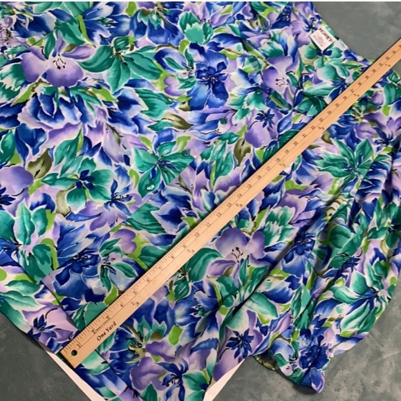 Koret Green & Blue Floral Loose Fit Ruffle Blouse Women Size 3X - Picture 5 of 5